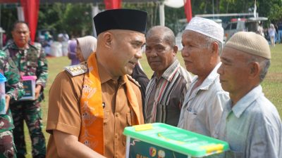 TMMD Ke-129 Tak Hanya Bangun Desa, Kodim 0416/Bungo Tebo Salurkan 100 Paket Sembako
