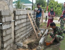 Satgas TMMD Reguler Ke 129 Kodim 0416/Bute Laksanakan Pemasangan Batako dan Bangunan Tempat Kran Air