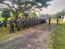 Satgas TMMD Ke-129 Kodim 0416/Bungo Tebo Awali Aktivitas dengan Apel Pagi, Perkuat Semangat Pengabdian