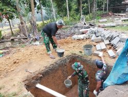 Satgas TMMD Ke-129 Kodim 0416/Bute Bangun Septic Tank untuk Dukung Sanitasi RTLH Warga Desa Tanjung Agung