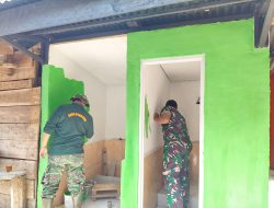 Satgas TMMD Ke-129 Percantik Fasilitas Langgar Nurul Fajri, Tempat Wudhu dan MCK Dicat Demi Kenyamanan Jamaah