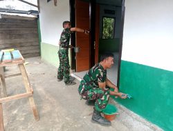 Satgas TMMD Ke-129 Percantik Langgar Nurul Fajri, Dinding Rumah Ibadah Dicat agar Lebih Nyaman